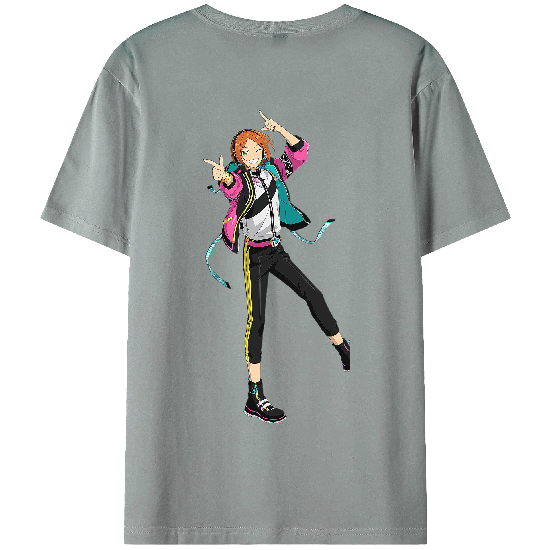 （画像用） あんさんぶるスターズ! Ensemble Stars 綿100％ メンズ半袖Tシャツ（バックプリント） 通気性